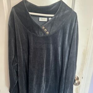 Grey Velour Womans Tunic, 3x, nwt